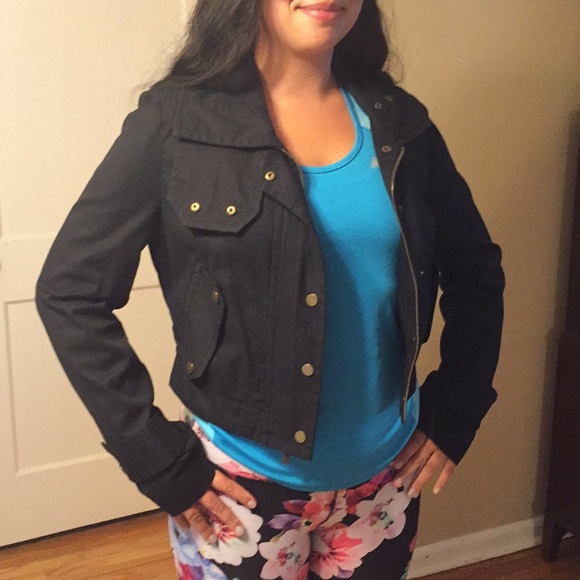 BCBG Maxazria black motorcycle jacket size medium - Picture 5 of 11